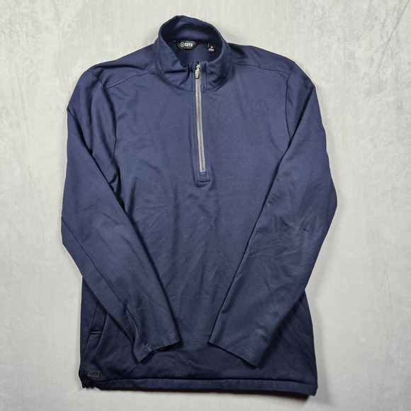 Cuts Clothing Other - Cuts Clothing Sweatshirt Mens XL Navy Blue 1/4 Zip Athleisure Pockets *FLAW